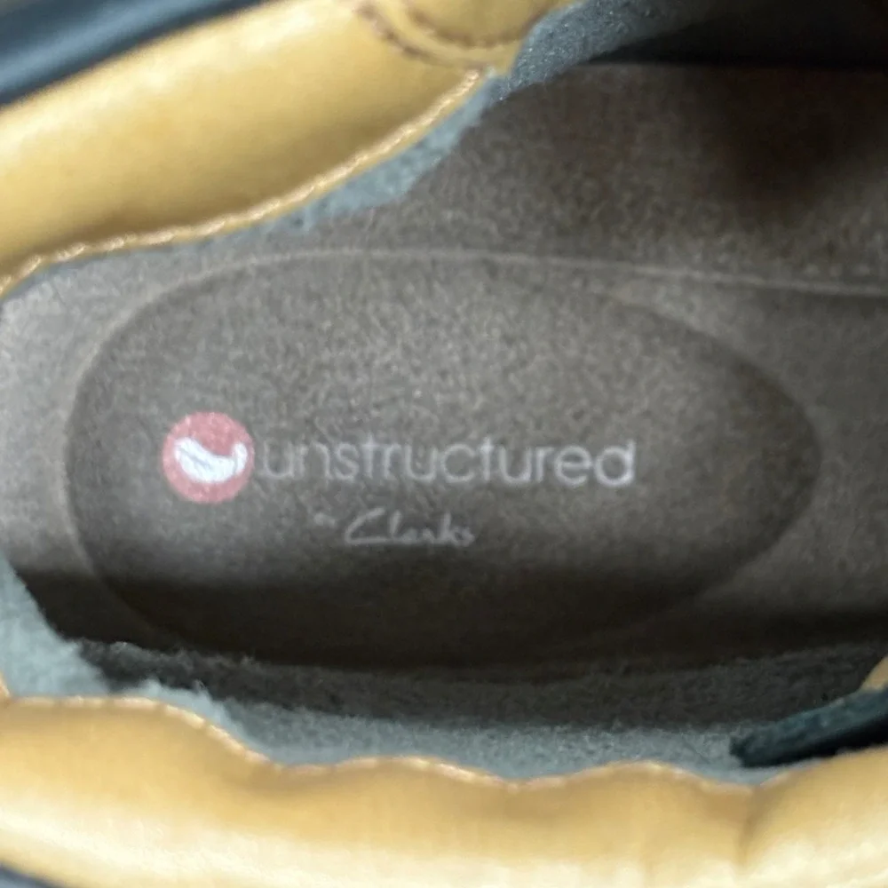 Clarks Unstructured Un Abode Free Mens Black Leather‎ Side Zip Boots Size 13 M